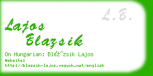 lajos blazsik business card